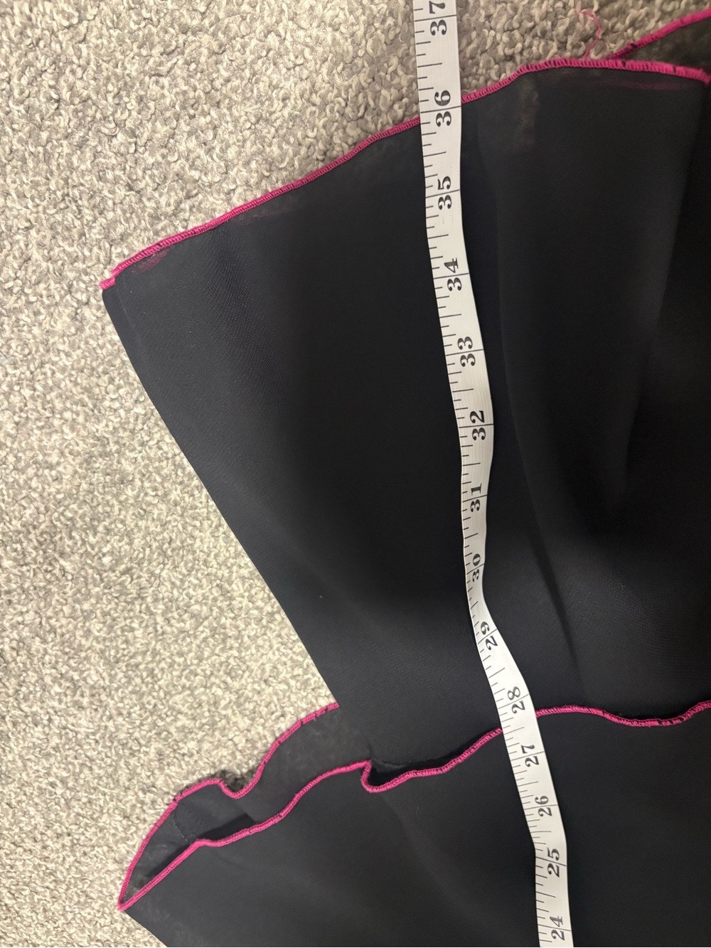 Y2K M Collection Prom‎ Black Hot Pink Scalloped Edge Tiered Mini Dress Size XS - Picture 11 of 11